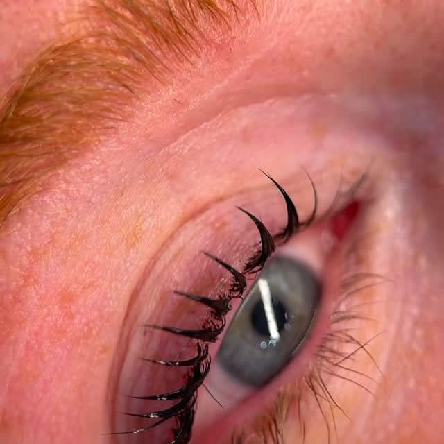 Lash lift close-up