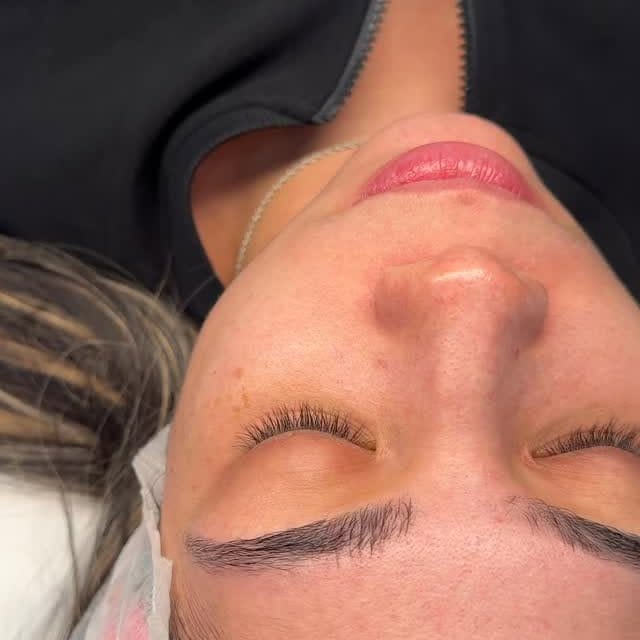 Lash extensions close-up